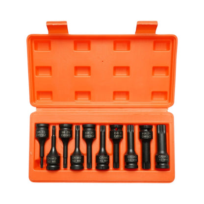 Breckner Germany spline XZN M5-M18 csőkulcs készlet, 1/2 inch négyzet Cr-Mo 10 darab