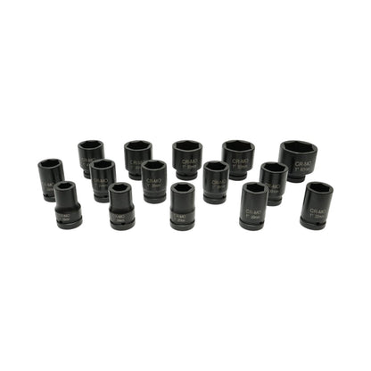 Breckner Germany 15 részes hosszú södrönycső kulcs készlet Ütődugókulcs készlet,  22-60mm, 1 inch négyzet Cr-Mo ütőkamiont