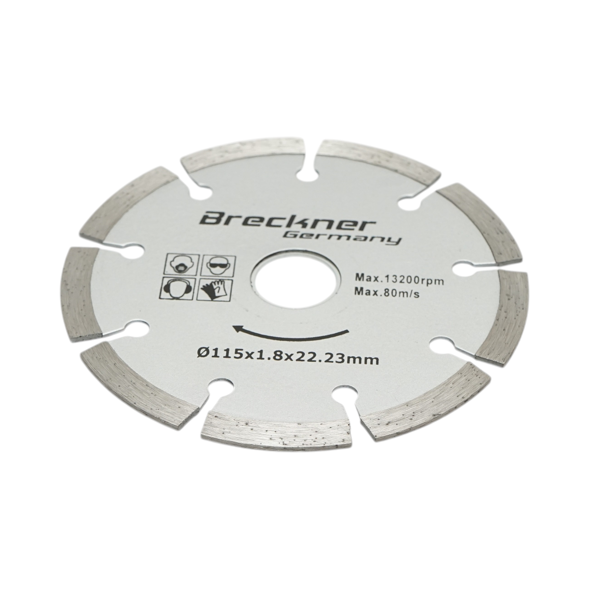 Szegmentált gyémánt vágótárcsa 115x1.8x22.23mm, száraz vágás betonhoz, kőhöz, téglához Breckner Germany