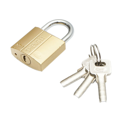 Lakkozott arany lakat, 3 kulccsal 32mm méretben