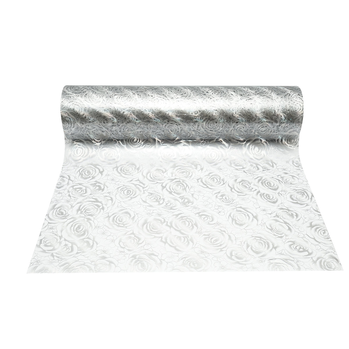 Asztalvédő fólia átlátszó PVC szilikonozott 100cm, vastagság 0.8mm, Trandafiri minta 20m/tekercs Breckner Germany