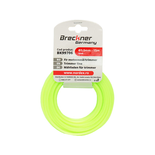 Fűkasza damil, csillag 3 mm x 15 m Breckner Germany