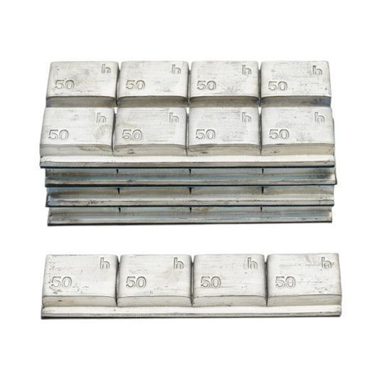 Öntapadós ólom ellensúlyok kerékegyensúlyozáshoz teherautók, gépek, buszok számára Pb 50g (50gx4 db) 20 szalag/doboz Breckner Germany