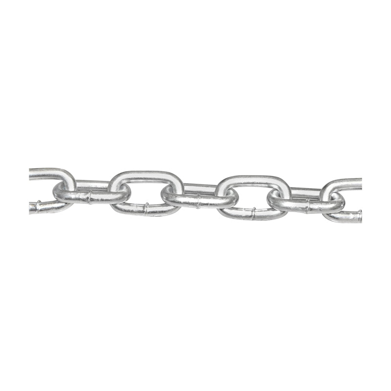 Galvanizált lánc 7.9x32.3x30mm DIN5685A 10m/tekercs műanyag dob