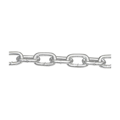 Galvanizált lánc 7.9x32.3x30mm DIN5685A 10m/tekercs műanyag dob