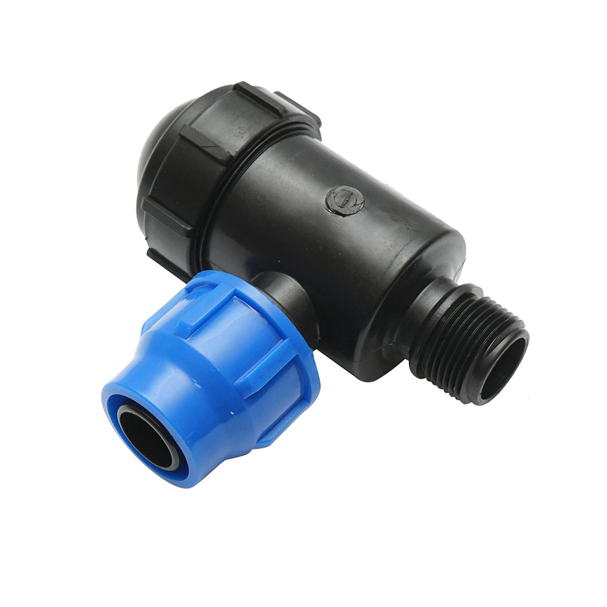 Műanyag könyökszűrő 32mmx1 tol szitával öntözőrendszerekhez