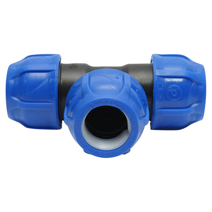 Egyenletes tömörítő cső D32x32x32mm max 16bar HDPE öntözőrendszerekhez
