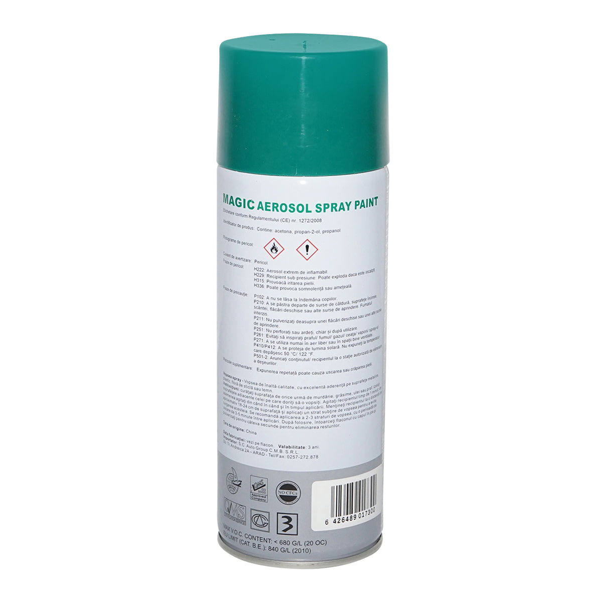 Festék spray Magic zöld szín 6016 400 ml, fémre, fára, műanyagra