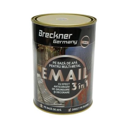 Breckner Germany 3 az 1-ben rozsdagátló email festék fekete fémhez 2kg, közvetlenül a rozsdára, vízalapú 2kg