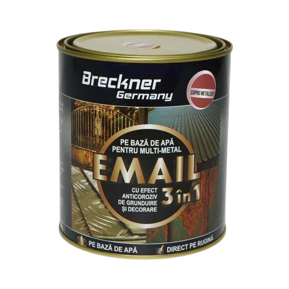Breckner Germany 3 az 1-ben rozsdagátló zománcfesték fémhez 750g fémes réz, közvetlenül a rozsdára, vízalapú