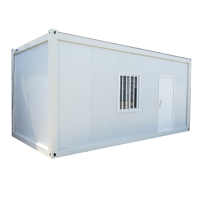 Konténerház 600x300x290cm-es típus, 2 ablakkal, egyszerű ajtóval és elektromos szereléssel.
