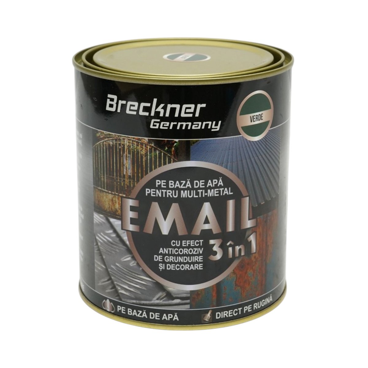 Vopsea email anticoroziva 3 in 1 zöld John Deere fémhez 750g, közvetlenül a rozsdára, vízalapú Breckner Germany