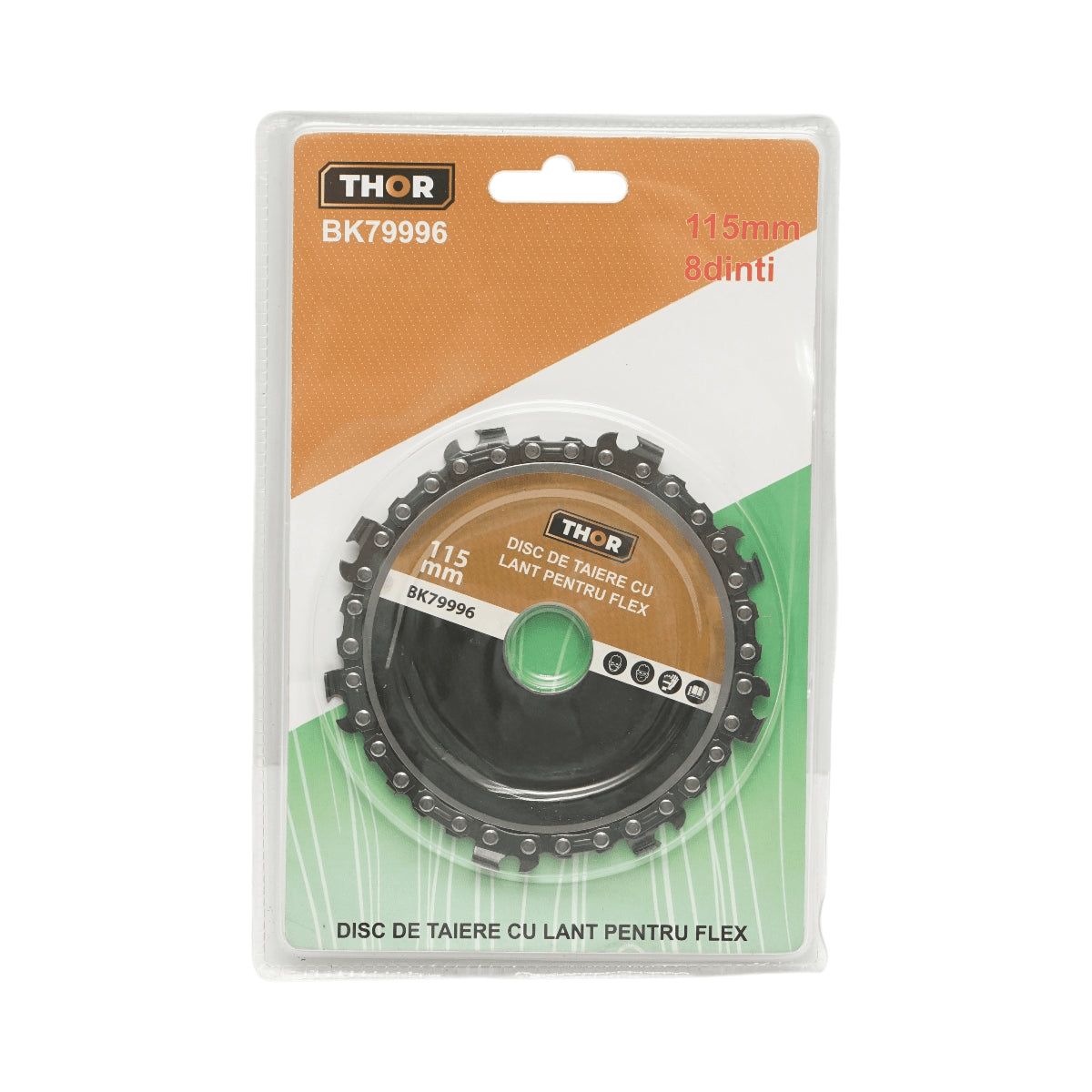 Fűrészlánc hajlítókorong 115x22mm 9 fogú fűrészlánc THOR fakivágáshoz