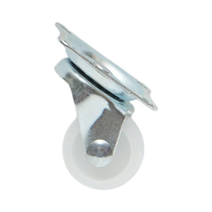 Forgó kerék 25x14mm fék nélkül, fehér polipropilén, acél lemez 39x33mm 10kg