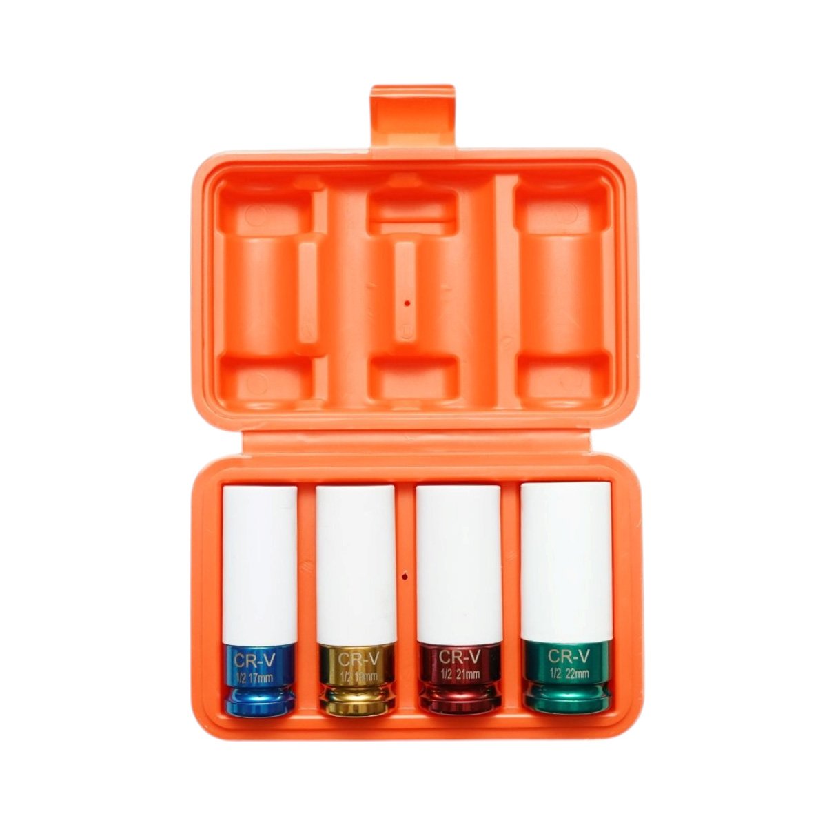 Breckner Germany csőkulcs készlet kerékcsavarokhoz műanyag felnivedelem 17mm, 19mm, 21mm, 22mm, 1/2 inch négyzet Cr-V