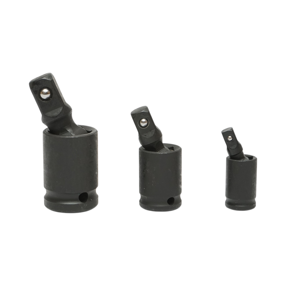 3 db ütőadapter készlet négyszögletes kardáncsuklóval 1/2, 3/8, 1/4 inch Cr-Mo Breckner Germany