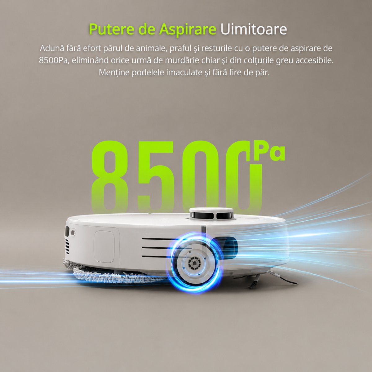 Intelligens robotporszívó mop funkcióval 8500Pa, auto-ürítő állomás, LDS lézeres navigáció, 5200 mAh akkumulátor, szálakodás-mentes kefe, WiFi alkalmazásvezérlés Extravis