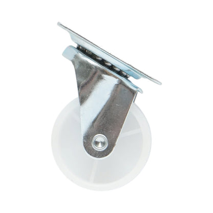 Forgó kerék 50x22mm fék nélkül, fehér polipropilén, acél lemez 58x47mm 30kg