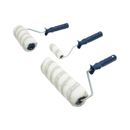 3 részes festőhenger szett poliészter 10cm, 18cm, 25cm, PP nyéllel, műanyag tálcával Breckner Germany