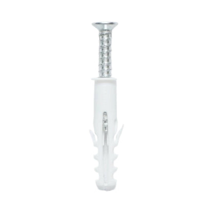 Univerzális műanyag dübel, tipli szett fehér 6x30mm csavarral 4x30mm 50 db/szett