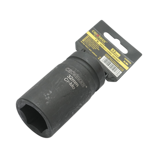 Crownman Cr-Mo Crownman 1 hüvelykes négyzet alakú 32 mm hosszú ütvecsavarozó csavarkulcs