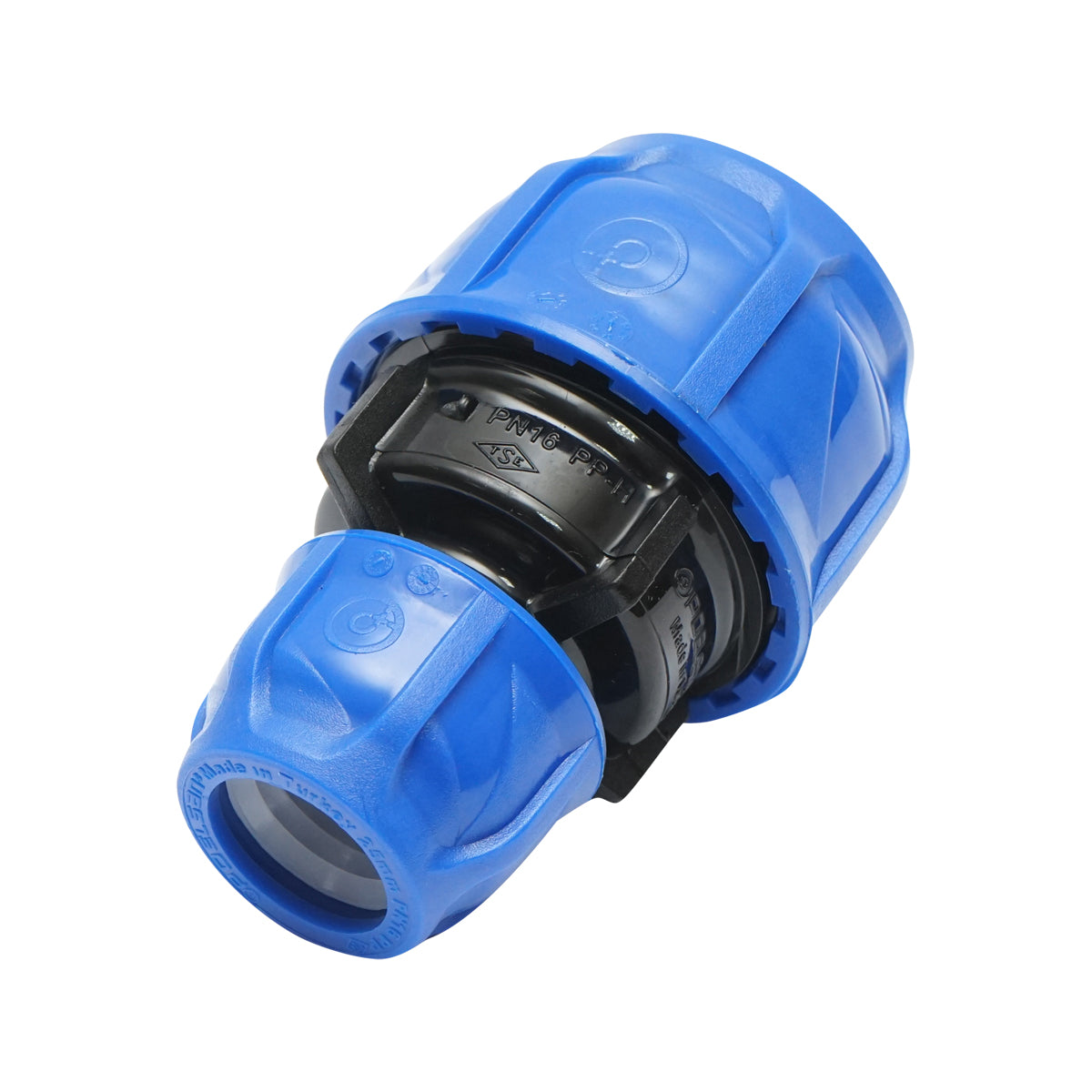 D40x25mm, PN16, PN16, öntözőrendszerekhez való tömörítő redukciós mellbimbó