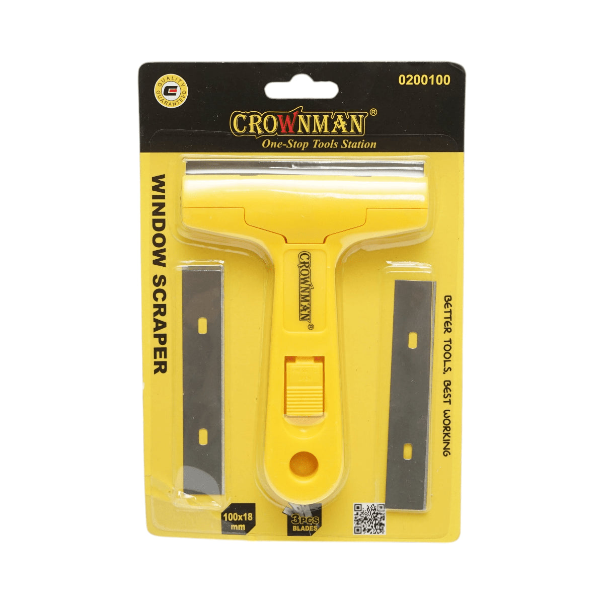 Üvegkaparó 3 pengével 18x100mm Crownman