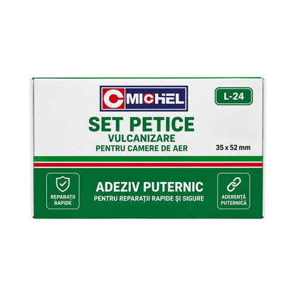 24 darabos ovális gumifolt szett 35x52mm + 1 db 20ml ragasztó tubus légumlőkhöz L-24 Michel