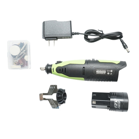 Hordozható elektromos láncfűrész láncélező 12V, 55W, 20000 RPM 2000mAh Li-ion akku