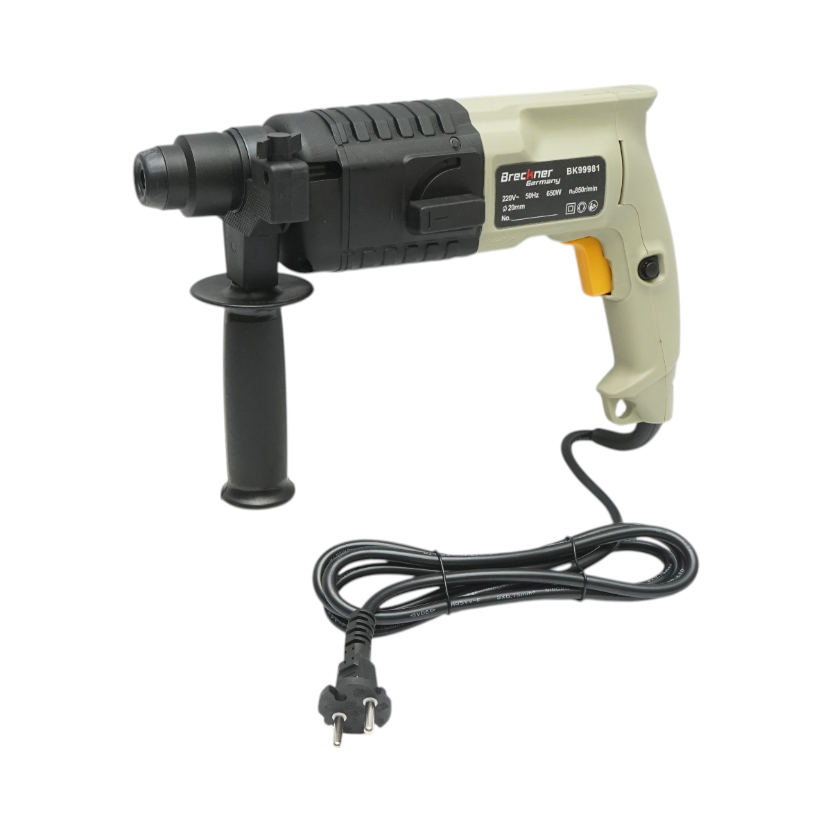 Ütőfúrógép 650W, 220V, SDS Plus tokmány, 20mm fúrás, 850 r/min fordulatszám Breckner Germany