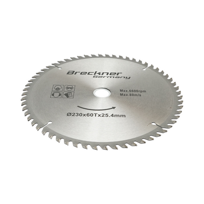 Körkorong fához 230x25.4mm, max. fordulatszám 6600rpm, 60 fog, ipari Crownman Crownman