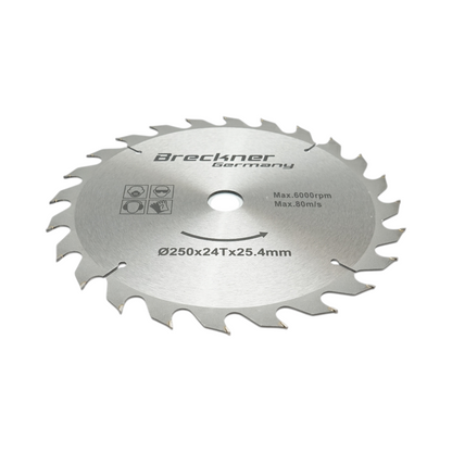 Körkorong fához 250x25,4mm, max. fordulatszám 6000rpm, 24 fog, ipari Crownman Crownman