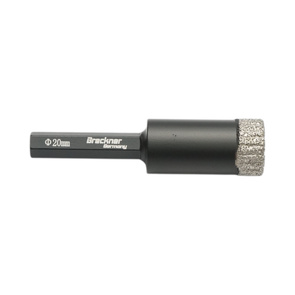 Gyémántozott fúrófej 20x80mm, 1/4 hatszögletű befogás kerámialap, márvány, gránit Breckner Germany
