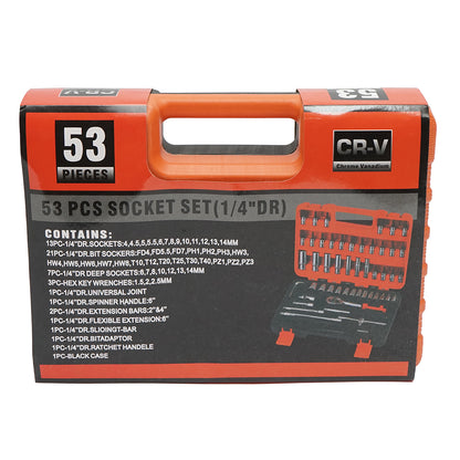 Hosszú és rövid csőkulcsok, bitek, hatlapos, torx, racsnis kulcsok 1/4 inch 53 db Breckner Germany