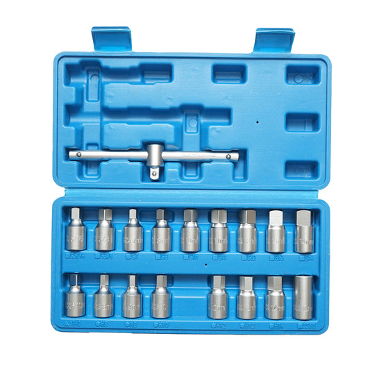 Olajfürdő fúvókakulcs-készlet négyszögletes profil, hatlapos 18 darab Breckner Germany