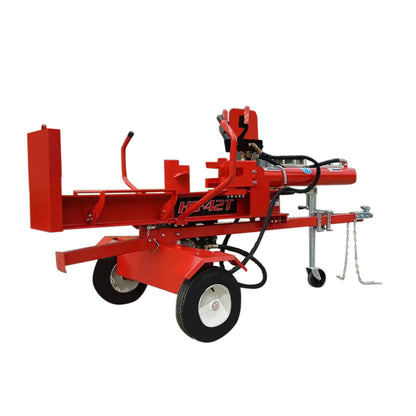 Fahasító, rönkhasító vízszintes/vertikális 37T, benzinmotor 7,2 LE, hidraulikaszivattyú 16GPM Breckner Germany