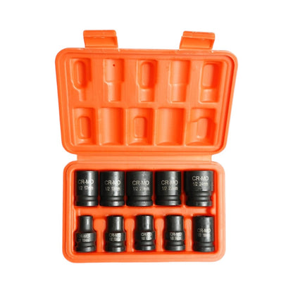 Breckner Germany 10-24mm rövid ütőkulcs készlet, 1/2 inch négyzet Cr-Mo 10 darab