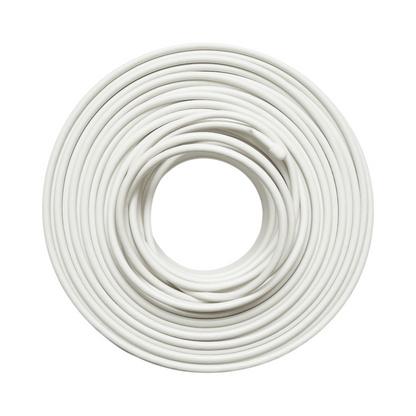 RG6 koaxiális CCTV kábel K-TEX 1mm CCA, árnyékolt, 75 Ohm, fehér PVC 100m/tekercs