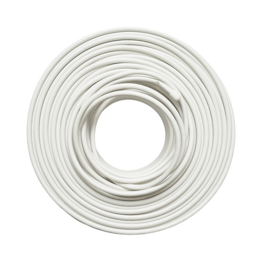 RG6 koaxiális CCTV kábel K-TEX 1mm CCA, árnyékolt, 75 Ohm, fehér PVC 100m/tekercs