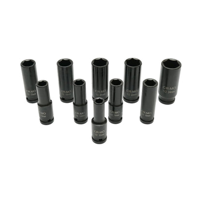 Breckner Germany hosszú ütőkulcs készlet, Ütődugókulcs készlet 10-24mm, 1/2 inch négyzet Cr-Mo 10 darab