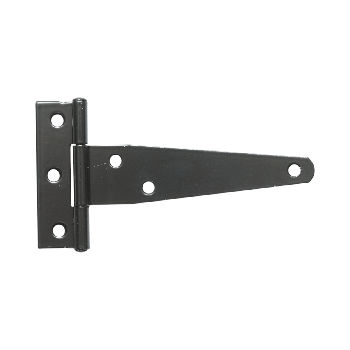 T típusú ajtópánt 65x121mm, fekete acél, csavarokkal