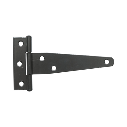 T típusú ajtópánt 65x121mm, fekete acél, csavarokkal