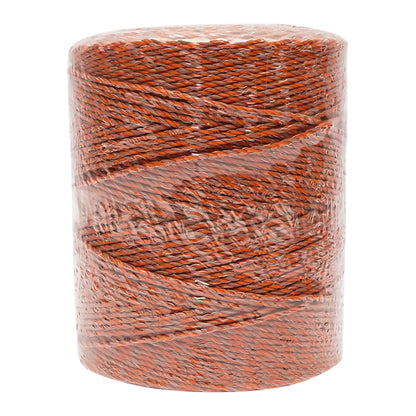 Narancssárga-barna cérna orsó fi 3mm 5x0.2mm SS, ellenállás 4.5 Ohm/m, 500m elektromos kerítés Breckner Germany