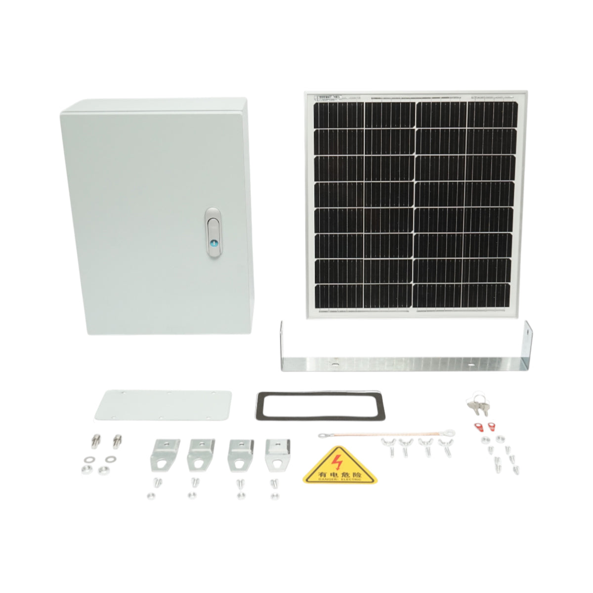 30W napelemes panel fém külső táblával villanykerítés készülékhez és akkumulátorhoz IP65 Breckner Germany