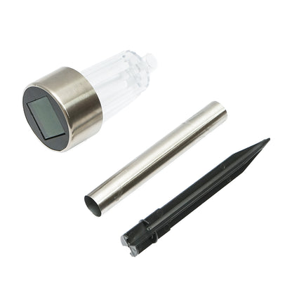 Napelemes LED lámpa rozsdamentes acélból, 6500K, magasság 30cm