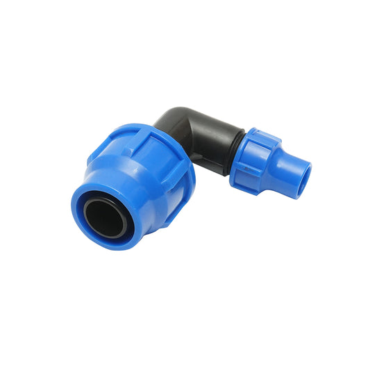 D32x16mm-es alacsony tömörítésű könyökcsonk öntözőrendszerekhez