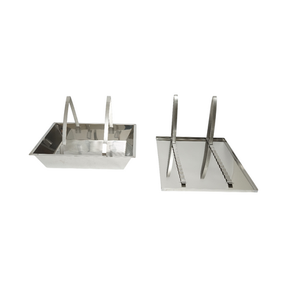 Fedelező tálca állvánnyal , rozsdamentes acél 520x415x110mm