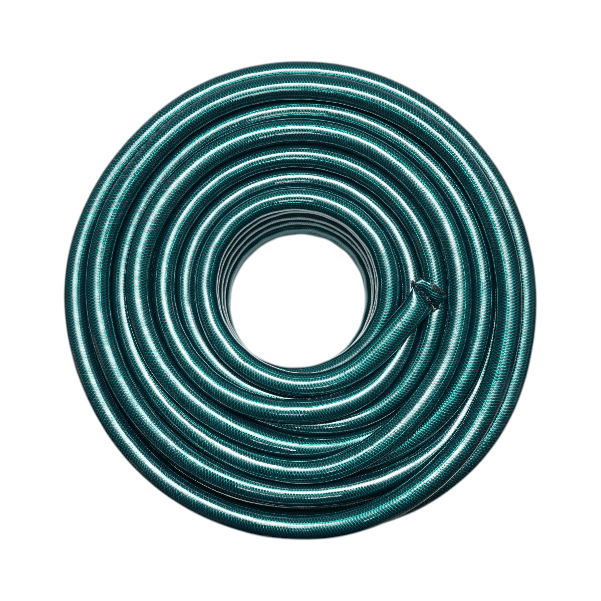 Zöld PVC kerti tömlő, slag, 1 inch (25.4mm), PN4 rúd fonott textilbetéttel 50m/tekercs