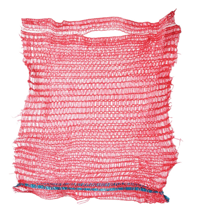 Raschel zsák fogantyúval 270x350mm zöldségeknek 5Kg piros