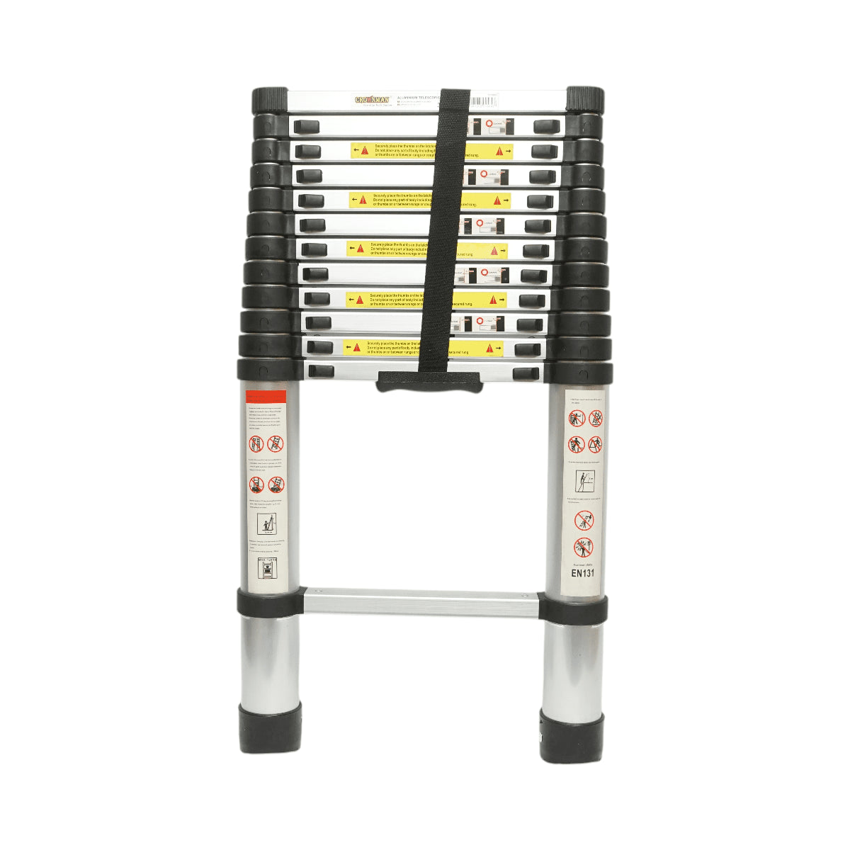 Alumínium teleszkópos létra 3,8m, 13 csúszásmentes lépcsőfok, maximális terhelés 150Kg Crownman